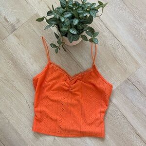 NWT Orange Eyelet Cami